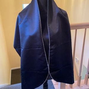 New…Gorgeous & Elegant Black Satin Rhinestone Shawl / Wrap